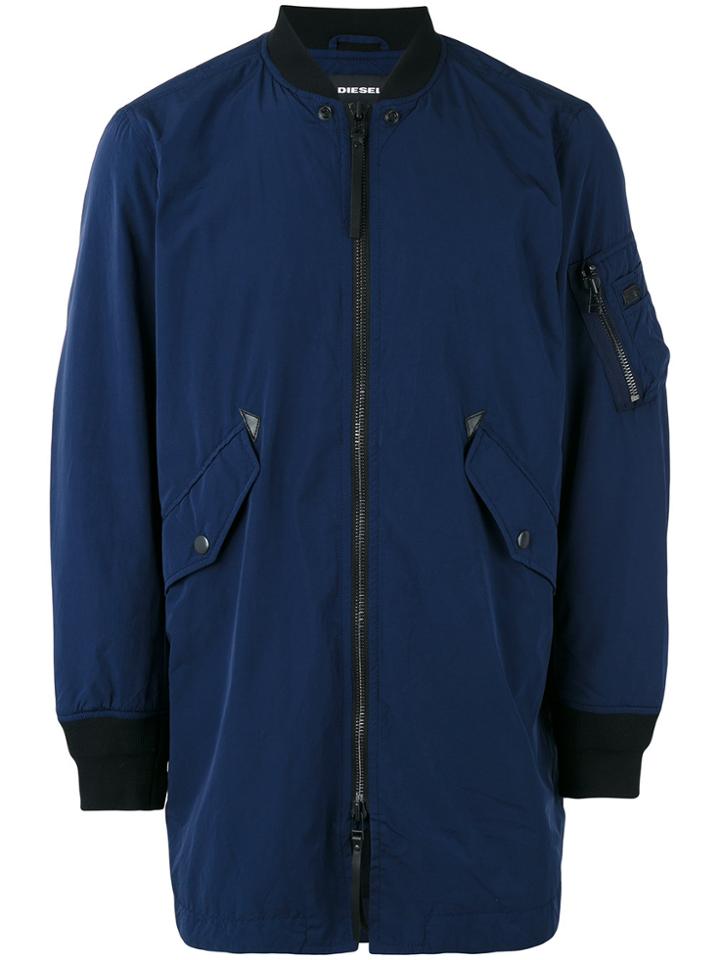 Diesel Oversized Bomber Jacket - Blue