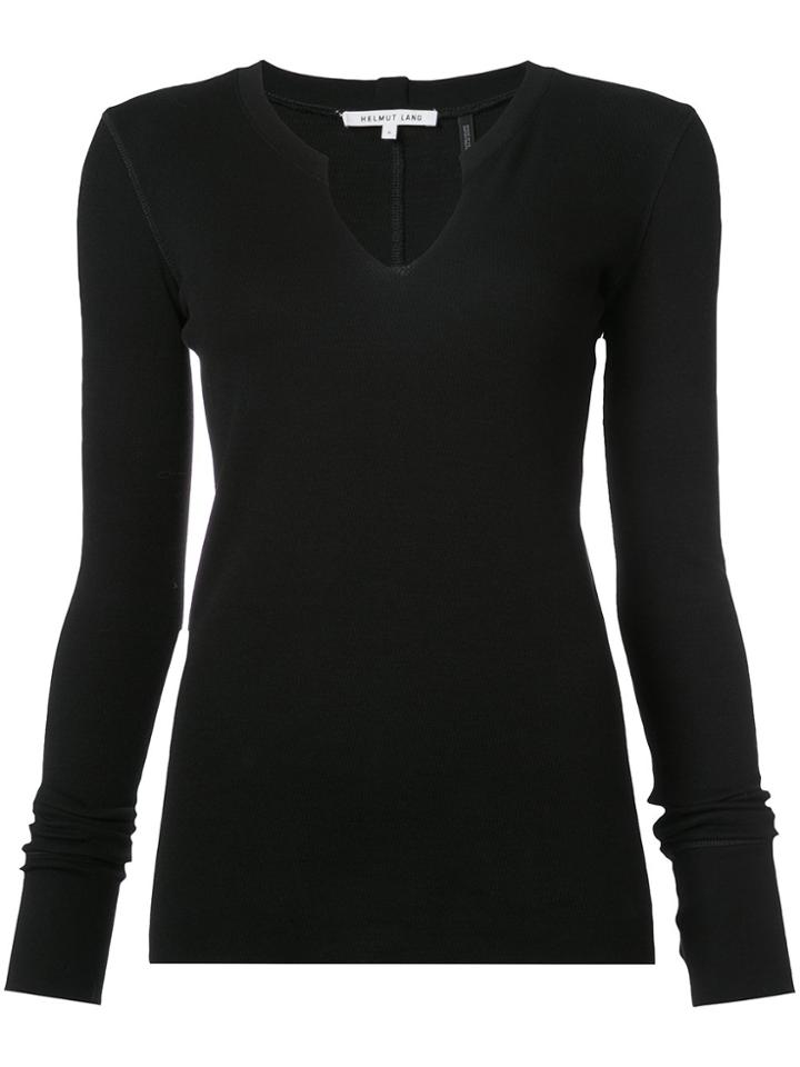 Helmut Lang Slash Neck Top - Black
