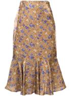 Loveless Floral Pattern Skirt - Brown