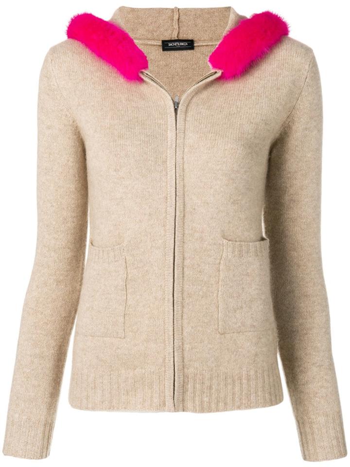 Simonetta Ravizza Hooded Zip Cardigan - Brown