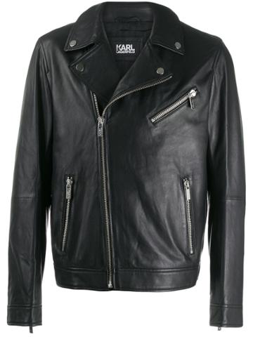 Karl Lagerfeld Off-centre Zipped Jacket - Black
