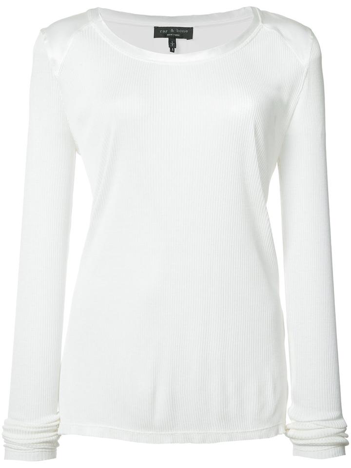 Rag & Bone Gunner Blouse, Women's, Size: Medium, White, Silk