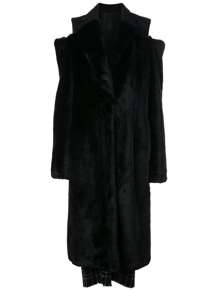 Vera Wang Faux Fur Coat - Black