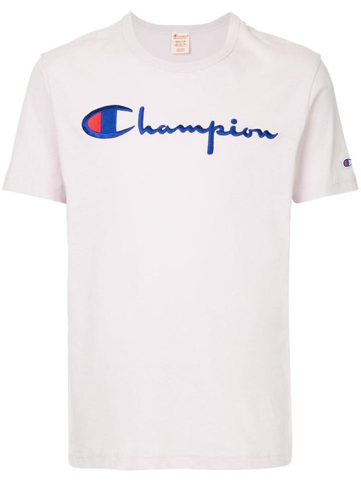Champion Logo Embroidered T-shirt - Pink & Purple