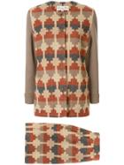 Christian Dior Pre-owned Patterned Jacket And Skirt Suit - Brown