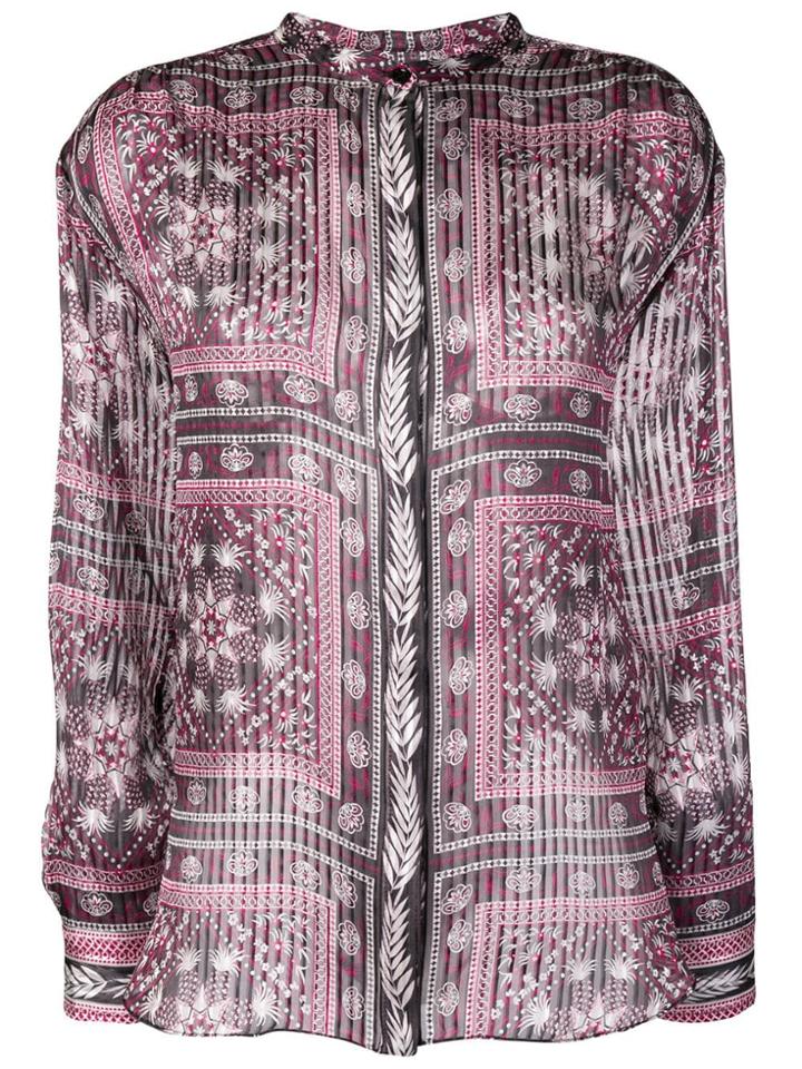 Isabel Marant Band Collar Floral Shirt - Black