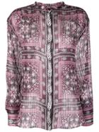 Isabel Marant Band Collar Floral Shirt - Black