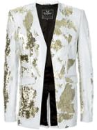 Unconditional Sequinned Blazer, Men's, Size: Xs, White, Polyester/silk