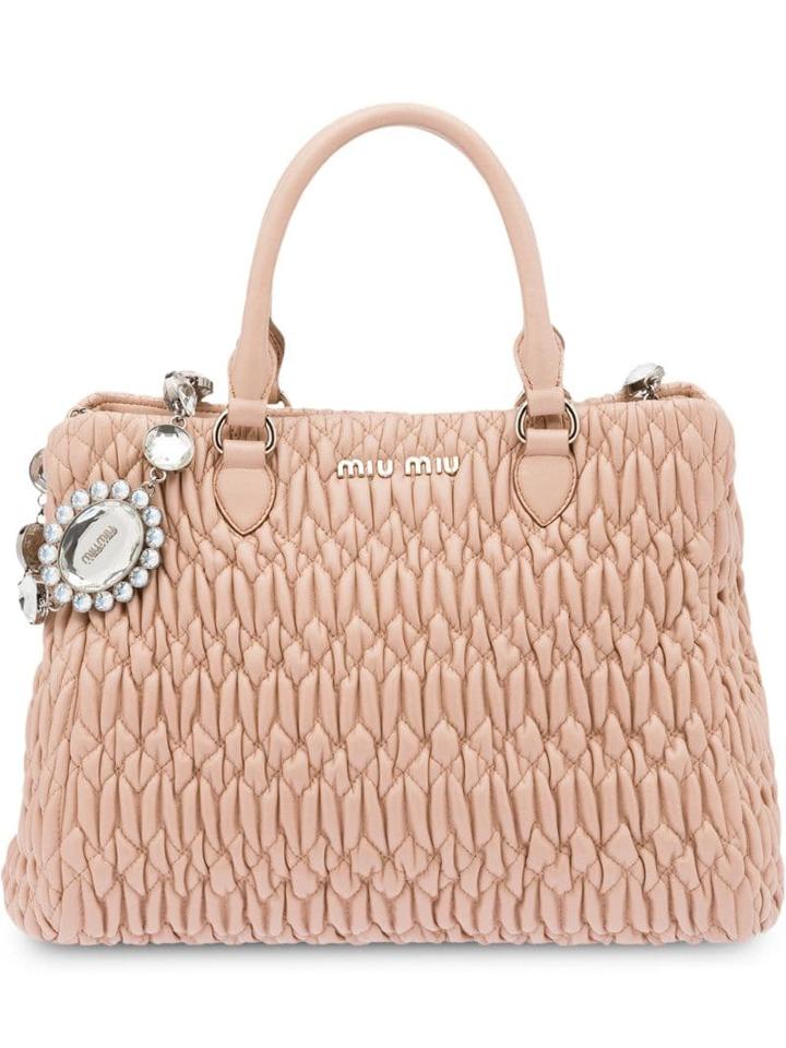 Miu Miu Iconic Crystal Tote - Neutrals