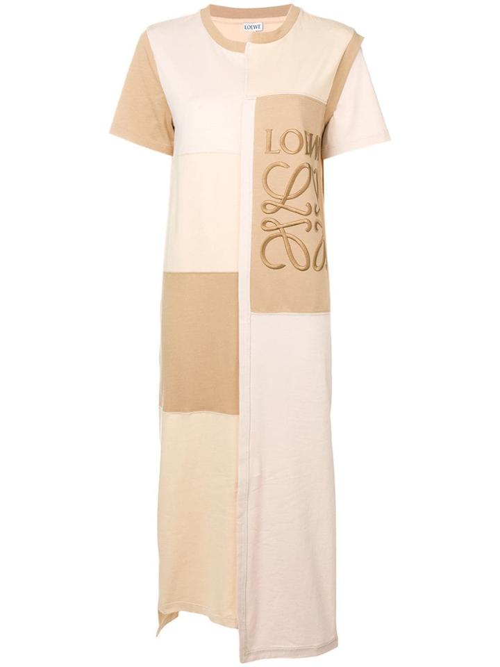 Loewe Patchwork Logo Dress - Neutrals