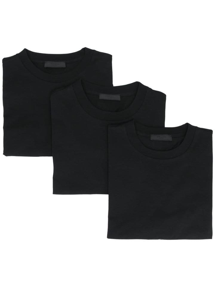 Prada Three-pack T-shirt Set - Black