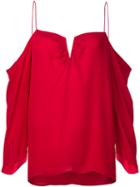 Nicole Miller Cut-out Draped Blouse, Women's, Size: Medium, Red, Silk
