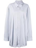 Oversized Striped Poplin Shirt - Women - Cotton - One Size, Blue, Cotton, Jil Sander