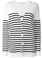 Stella Mccartney - Striped Cardigan - Women - Cotton - 48, White, Cotton