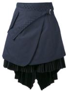 Sacai - Asymmetric Wrap Skirt - Women - Cotton/polyester - 2, Blue, Cotton/polyester