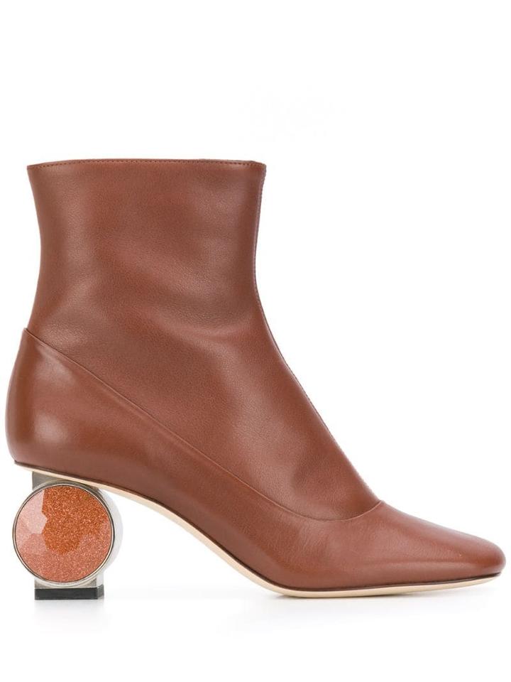 Loewe Ornament Ankle Boots - Brown