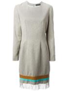 Jean Louis Scherrer Pre-owned Fringed Hem Dress - Neutrals