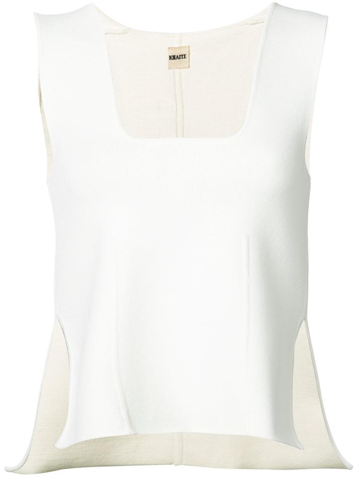 Khaite - Vent Detail Vest Top - Women - Polyester/spandex/elastane/viscose - L, Women's, White, Polyester/spandex/elastane/viscose