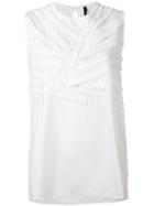 Sara Lanzi - Frill Appliqué Top - Women - Cotton - M, White, Cotton