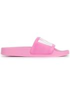 Msgm Maxi Logo Slider Sandals - Pink