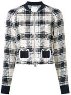 3.1 Phillip Lim - Surf Plaid Bomber - Women - Linen/flax/viscose - 4, Women's, White, Linen/flax/viscose