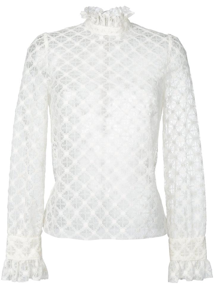 Philosophy Di Lorenzo Serafini - Lace Detail Shirt - Women - Cotton/polyamide/viscose - 38, Nude/neutrals, Cotton/polyamide/viscose