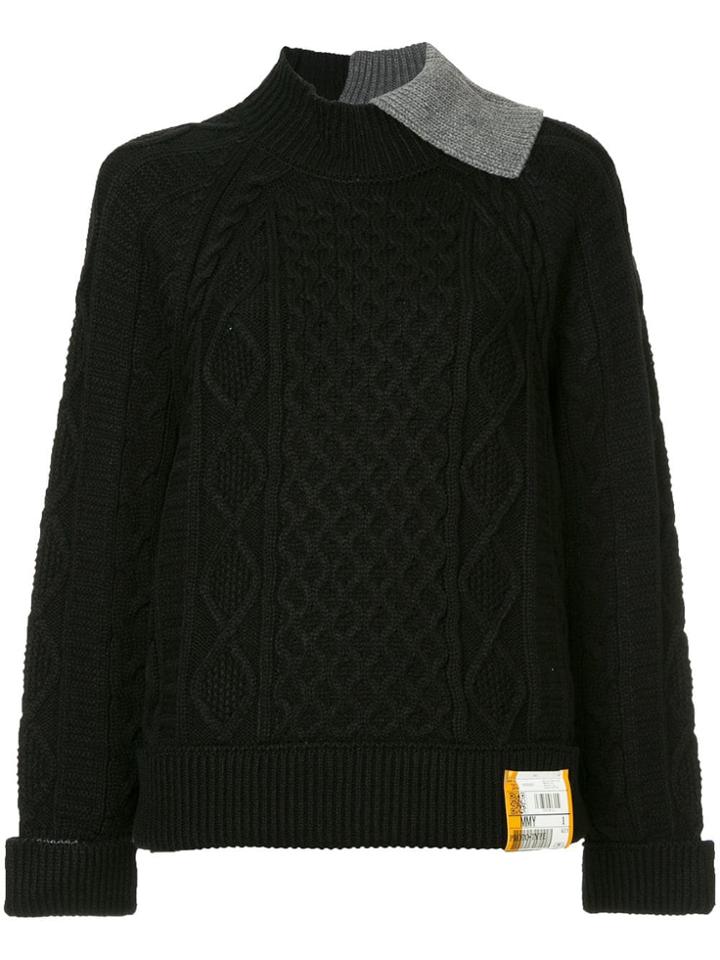 Maison Mihara Yasuhiro Aran Knit Sweater - Black