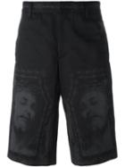 Givenchy Christ Print Shorts, Men's, Size: 32, Black, Cotton