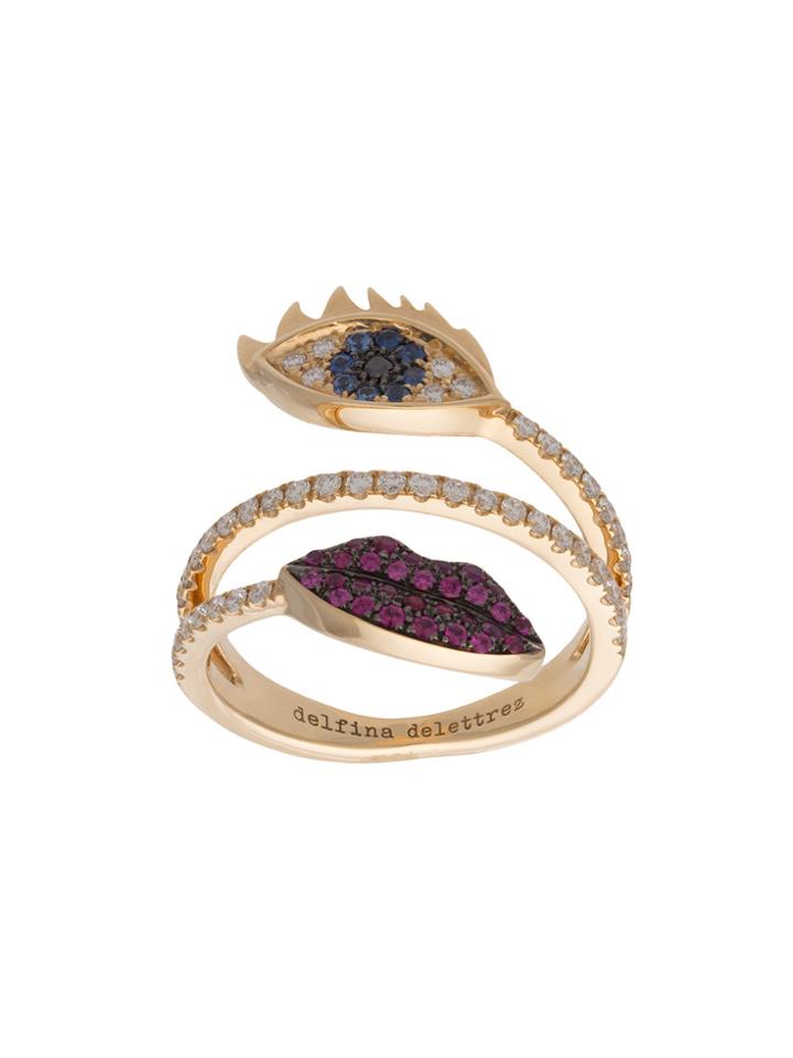 Delfina Delettrez White Diamond And Sapphire Ring - Multicolour