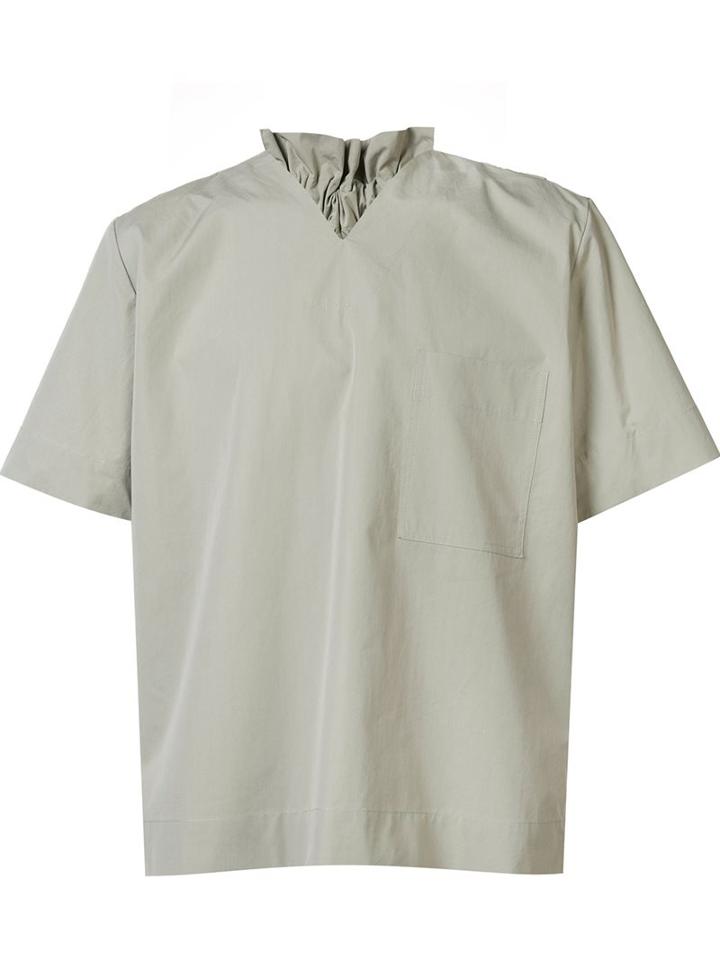 Craig Green High Collar V-neck T-shirt, Men's, Size: Medium, Cotton/polyester/nylon