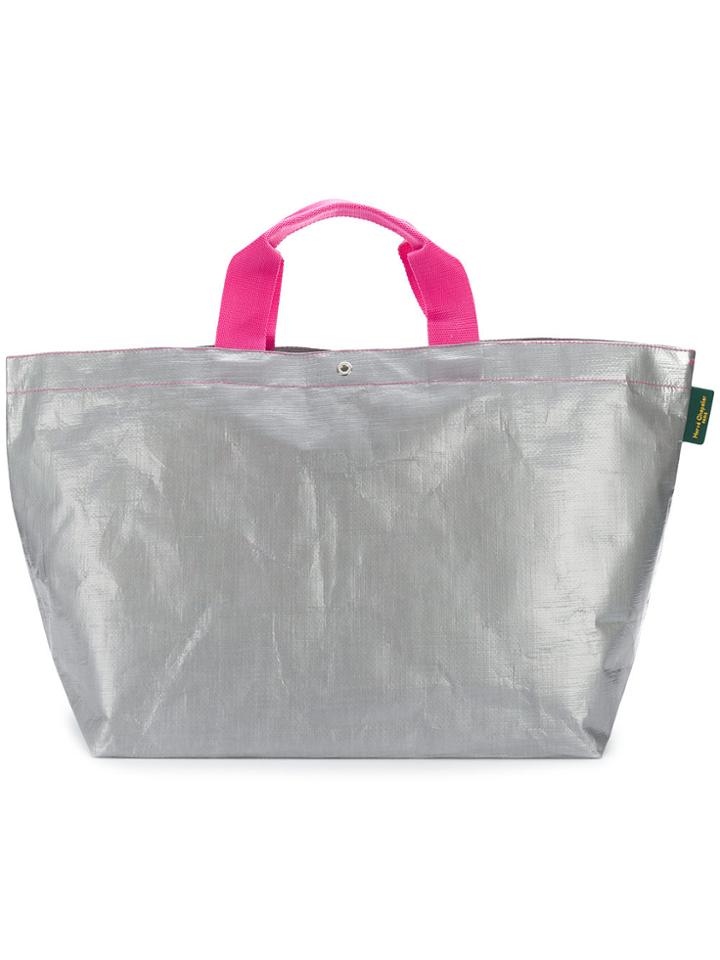 Hervé Chapelier Colour-block Oversized Tote - Grey