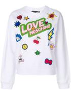 Love Moschino Sequin Patch Printed Jumper - White