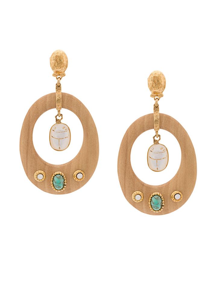 Gas Bijoux Embellished Drop Earrings - Brown