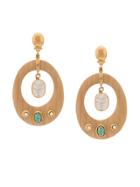 Gas Bijoux Embellished Drop Earrings - Brown