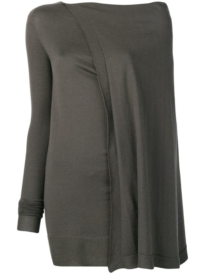Rick Owens Draped Knitted Top - Grey
