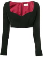 Sara Battaglia Cropped Longsleeved Top - Black