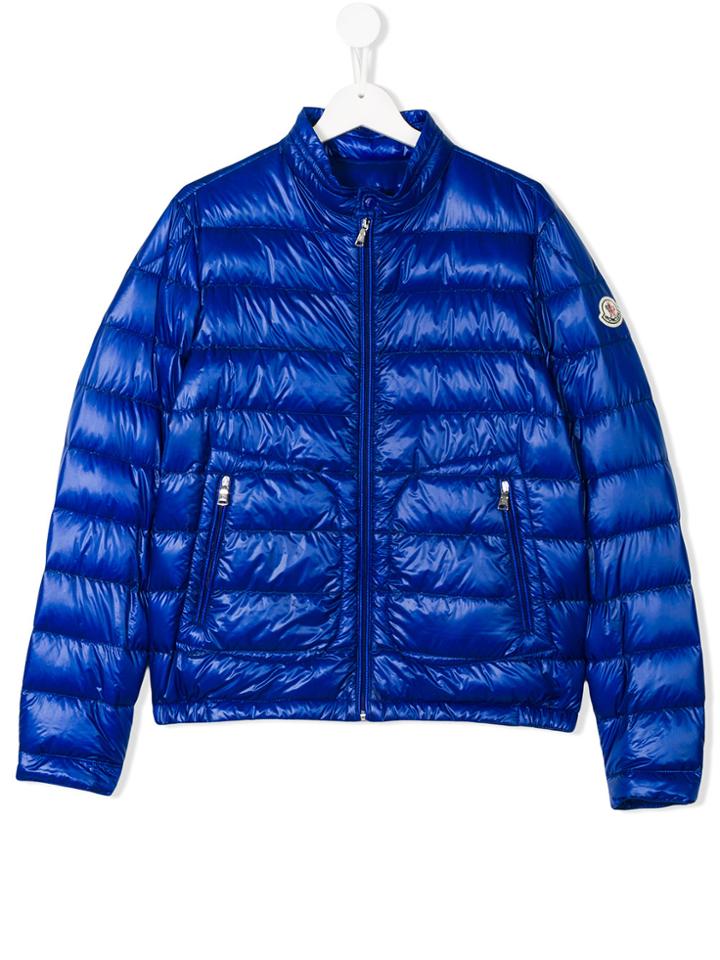 Moncler Kids Collarless Down Jacket - Blue