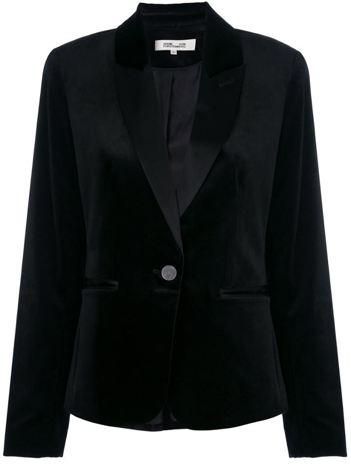 Dvf Diane Von Furstenberg Velvet Tuxedo Blazer - Black