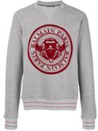 Balmain Logo Patch Sweatshirt - Grey