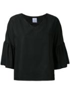 Cityshop - Peplum Sleeve Blouse - Women - Cotton/cupro - One Size, Black, Cotton/cupro