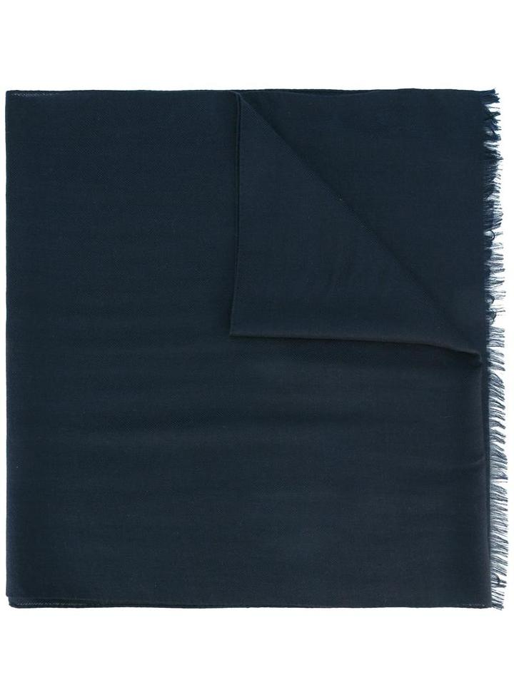 Loro Piana Frayed Edge Scarf, Men's, Blue, Silk/cashmere