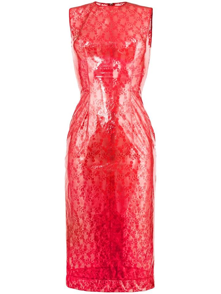 Christopher Kane Plastic Lace Dress - Red