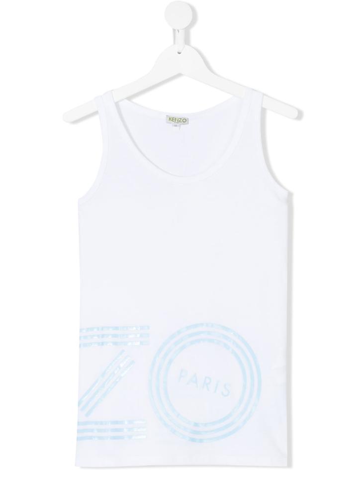 Kenzo Kids Logo Print Tank - White