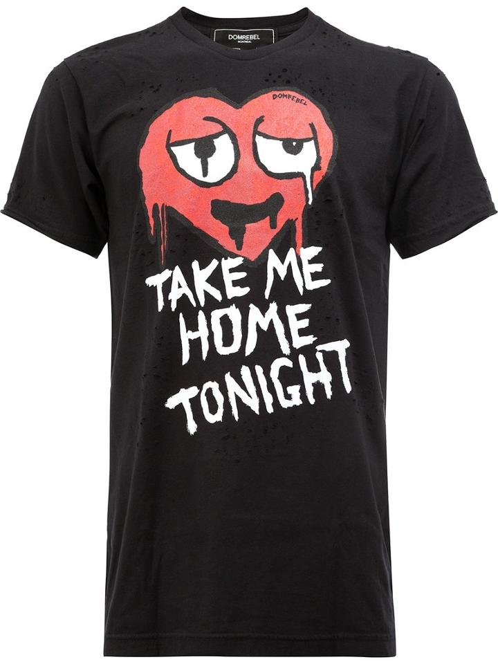 Dom Rebel Take Me Home Tonight T-shirt, Men's, Size: Large, Black, Cotton
