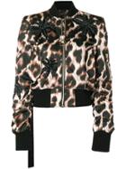 Philipp Plein Leopard Print Cropped Jacket - Black