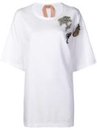 No21 Crystal Brooch T-shirt - White