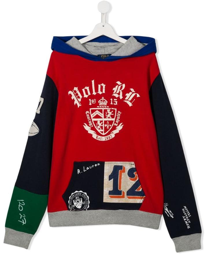 Ralph Lauren Kids Teen Colour Block Hoodie - Red
