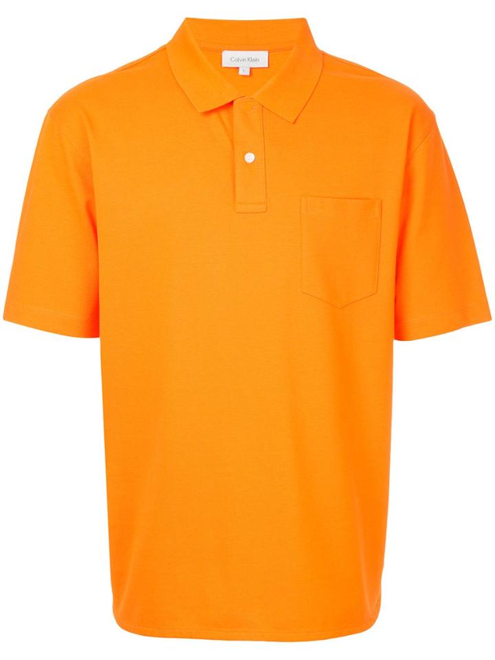 Ck Calvin Klein Chest Pocket Polo Shirt - Yellow & Orange