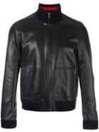 Gucci Leather Bomber Jacket - Black