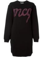 Mcq Alexander Mcqueen Carpet Logo Sweatshirt Dress, Women's, Size: Small, Black, Cotton